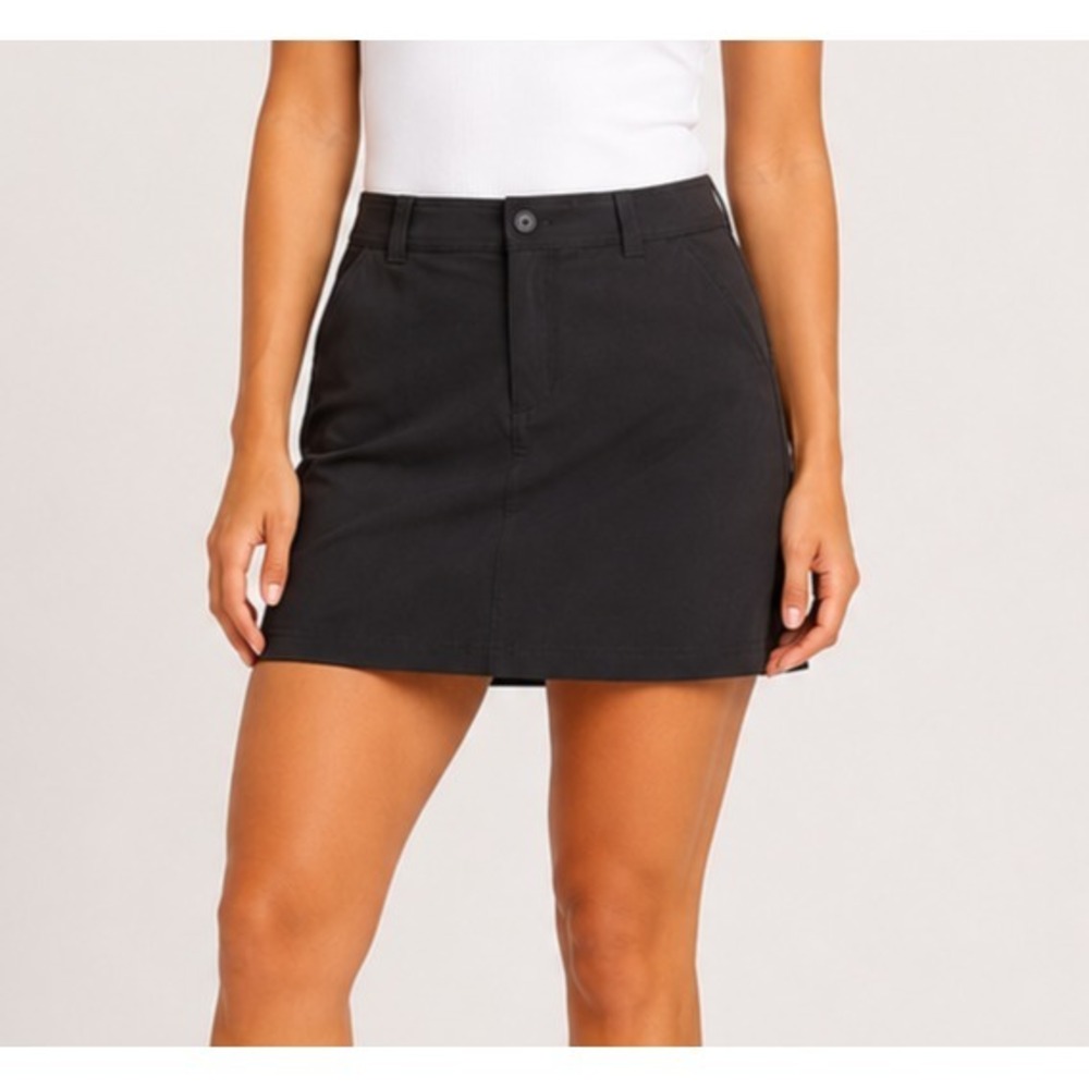 Eddie Bauer Skort Womens 12 Black Adventurer 2.0 Lined Hiking Travel Stretch